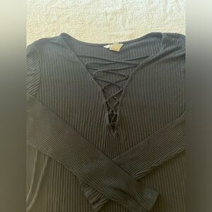 H&M Bodysuit with laced vneck